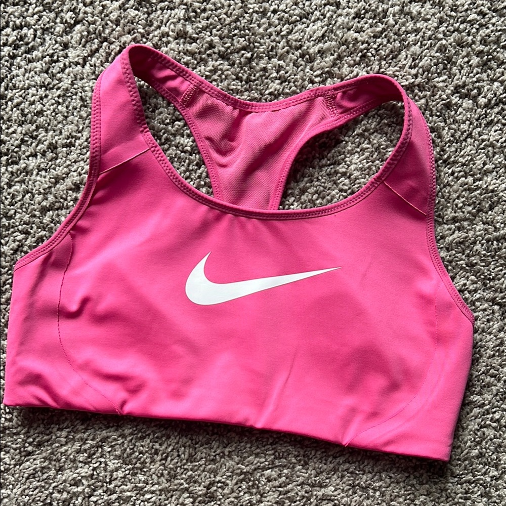 Nike Pink and White Racerback Sports Bra
